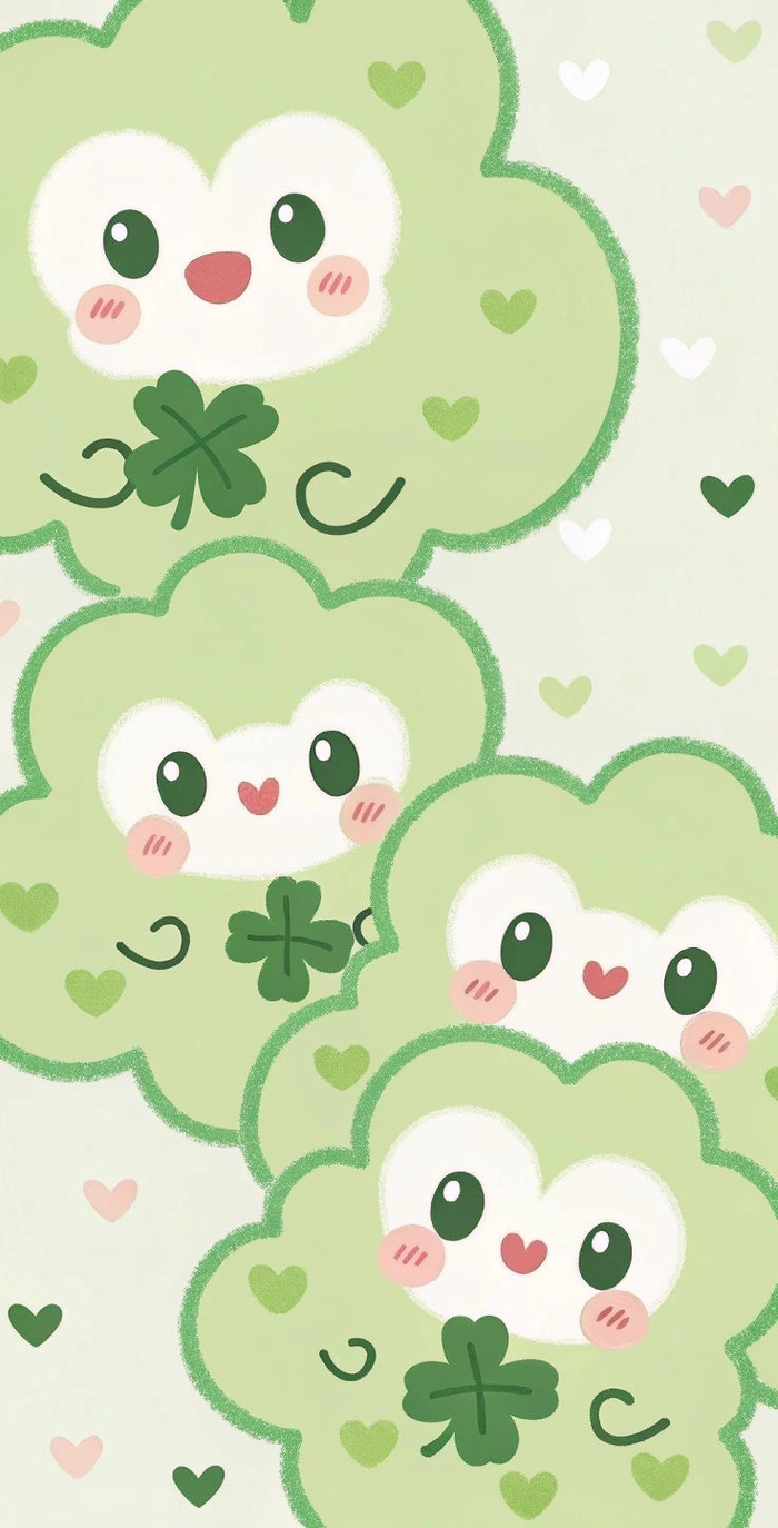 Hình nền cỏ 4 lá cute rực rỡ