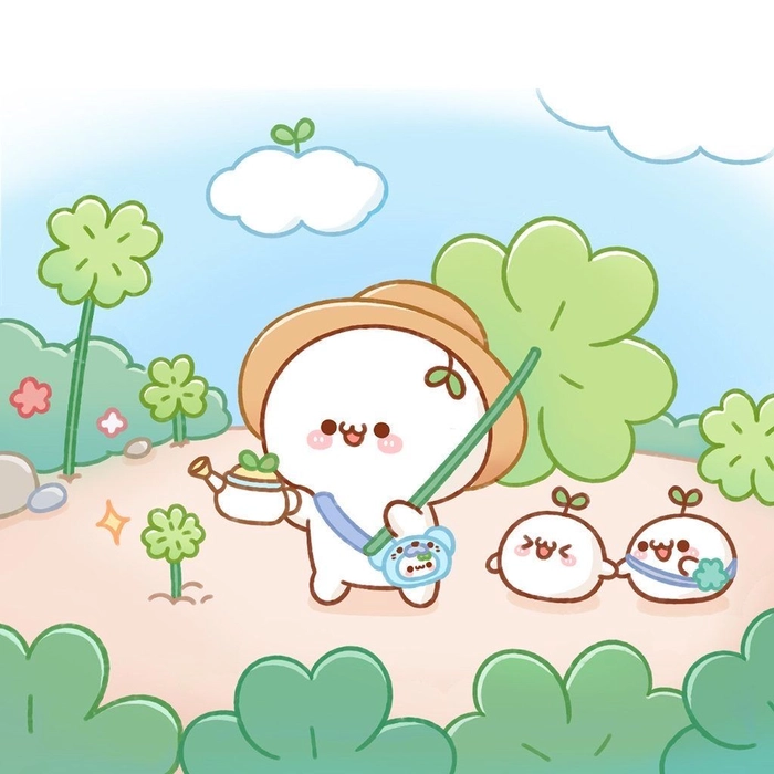 Hình nền cỏ bốn lá cute nhẹ nhàng