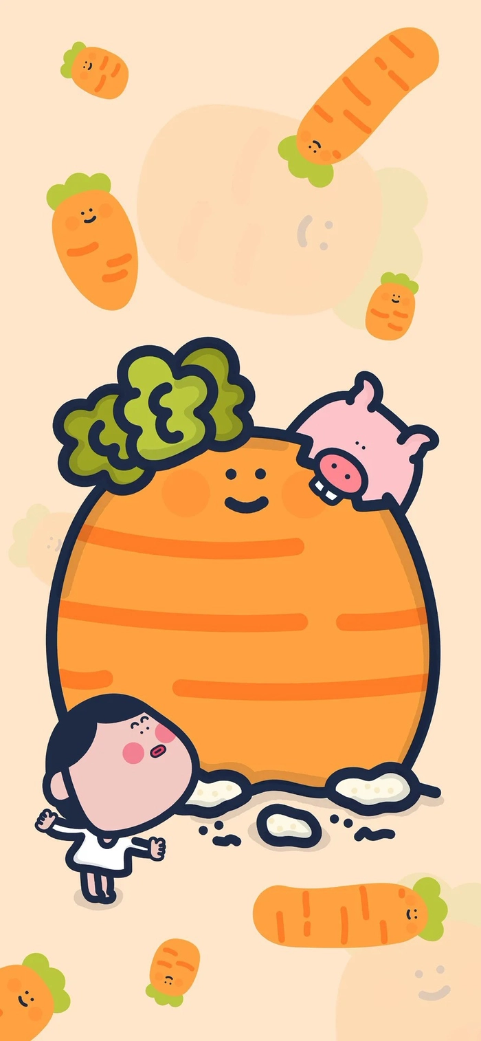 Hình nền màu cam cute tạo cảm giác vui tươi