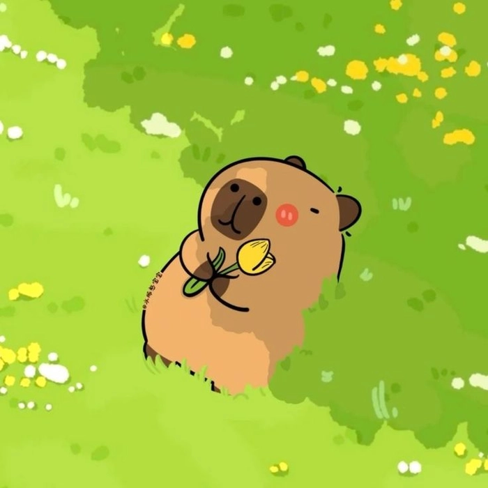 Hình nền máy tính Capybara cute chibi ngọt ngào