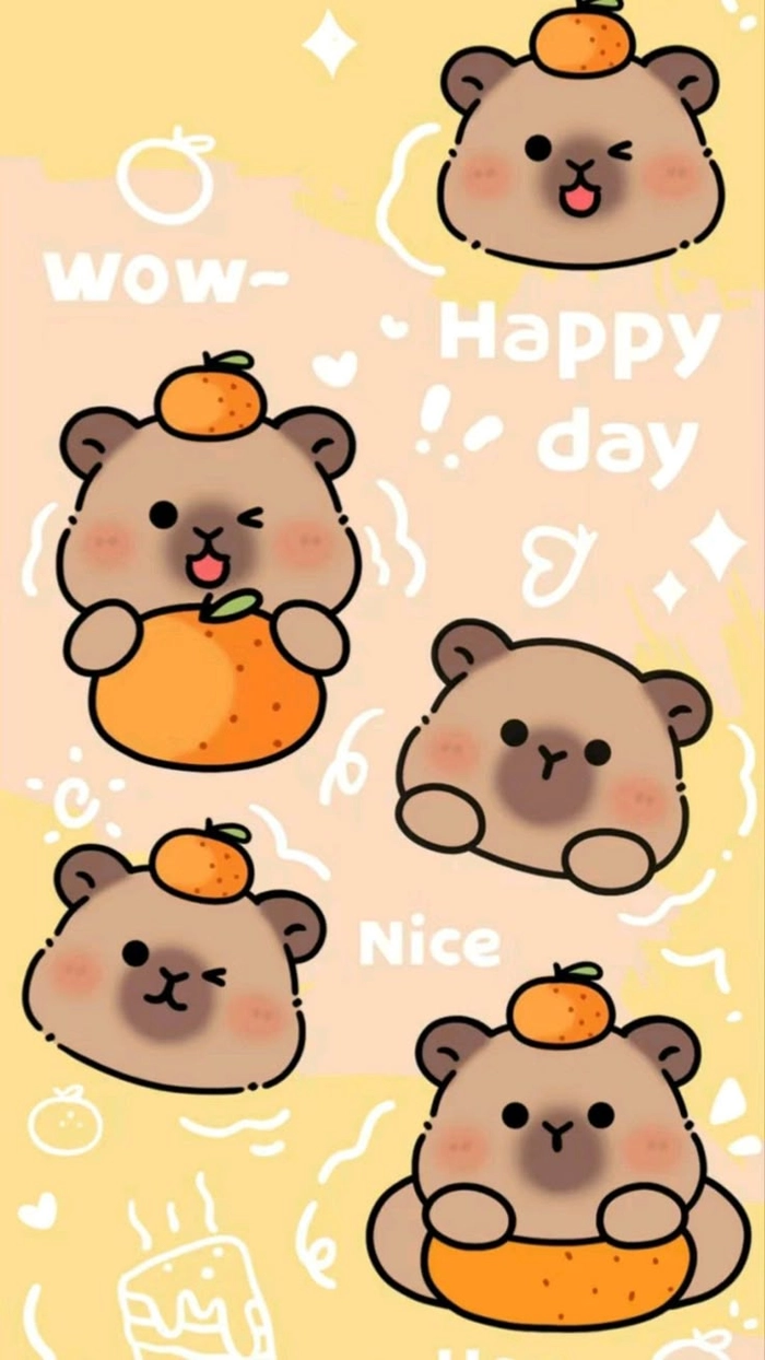 Hình nền máy tính Capybara cute ngộ nghĩnh