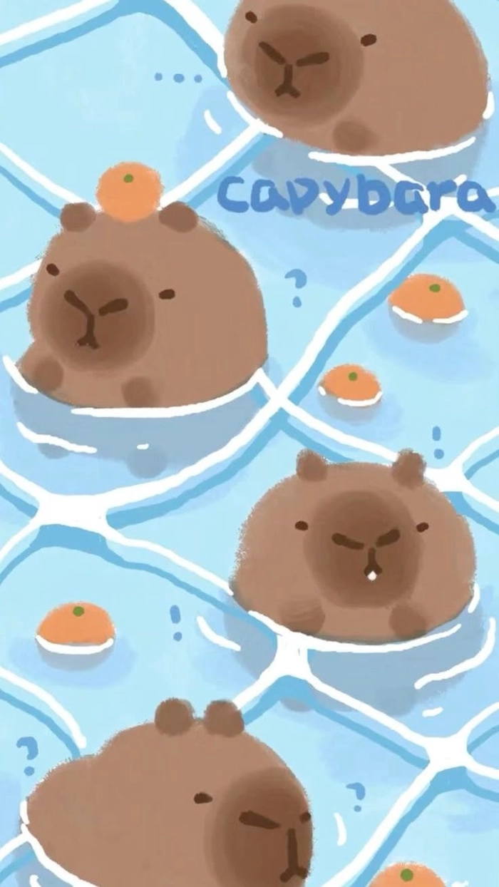 Hình nền máy tính Capybara cute vô tri đáng yêu