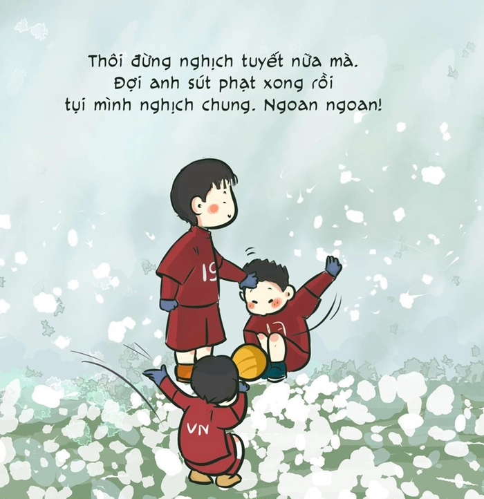 Hình vẽ Quang Hải chibi siêu dễ thương