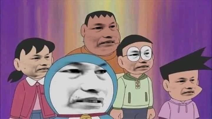 Meme Doraemon mặt hài hước