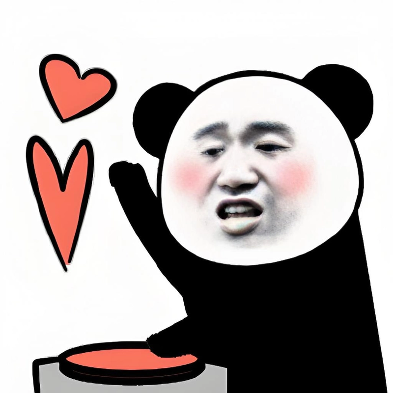 Meme gấu trúc thả tim cực dễ thương