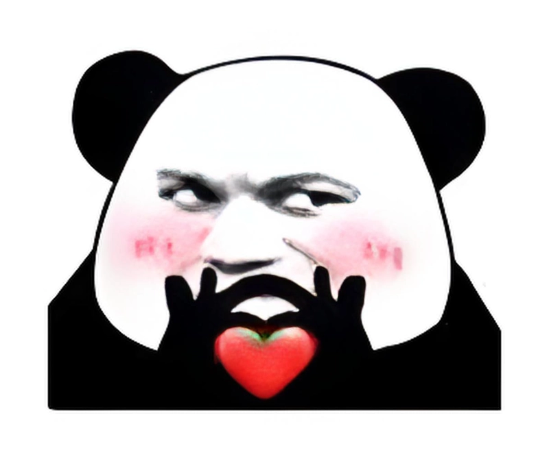 Meme gấu trúc thả tim cute