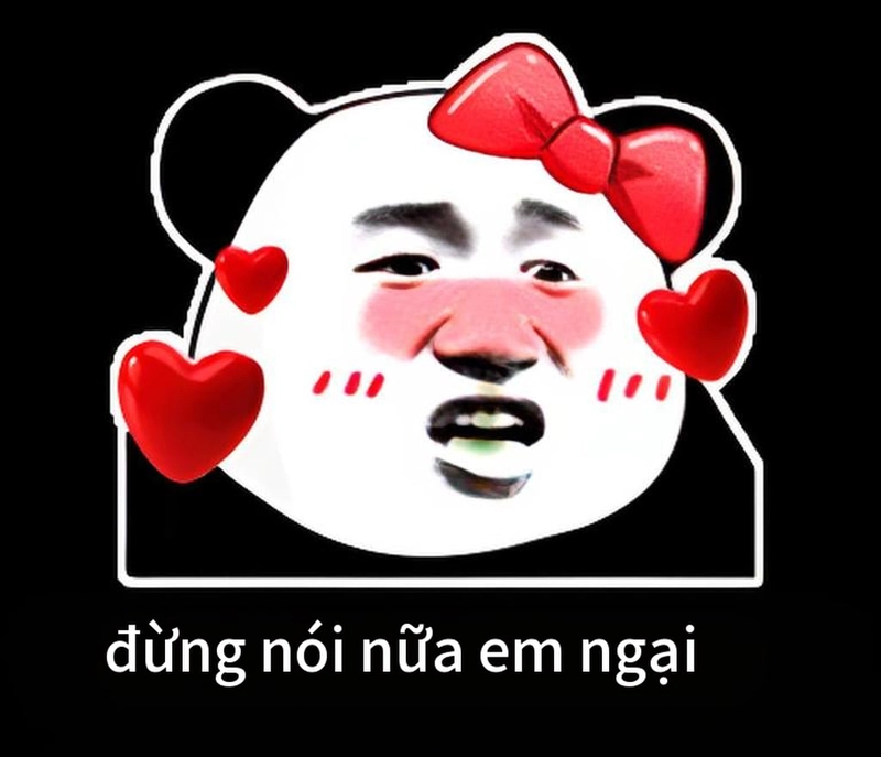 Meme gấu trúc thả tim ngầu lòi