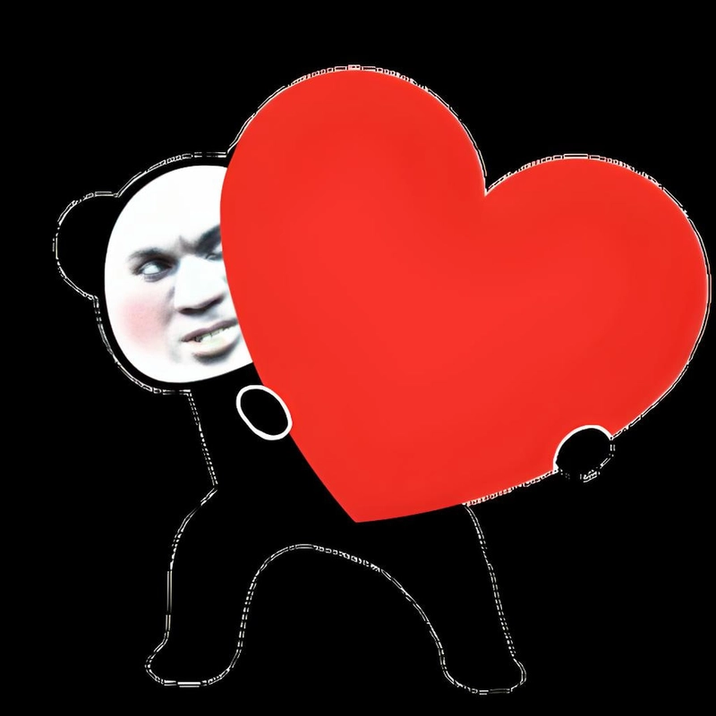 Meme gấu trúc yêu lãng mạn