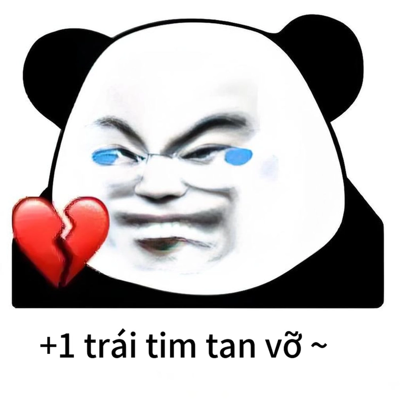 Meme gấu trúc yêu ôm tim dễ thương