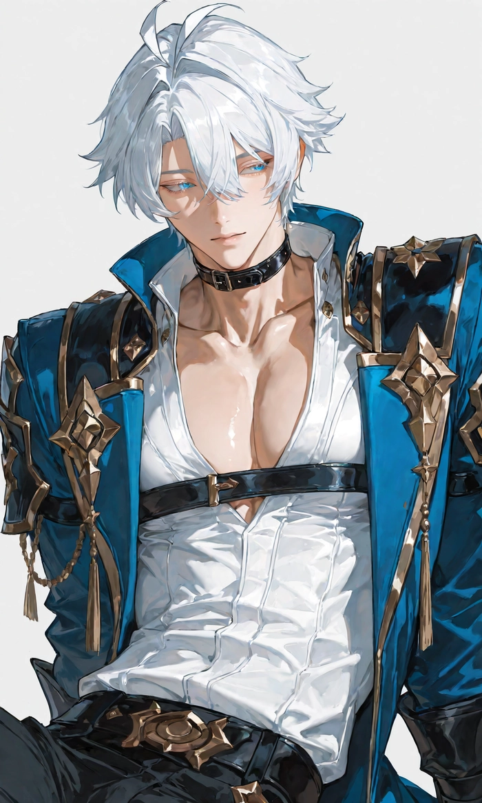 Nam anime tóc trắng ấn tượng và đẹp trai