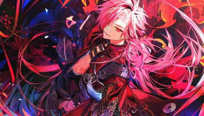 Nhân vật anime nam tóc hồng lạnh lùng ngầu chất