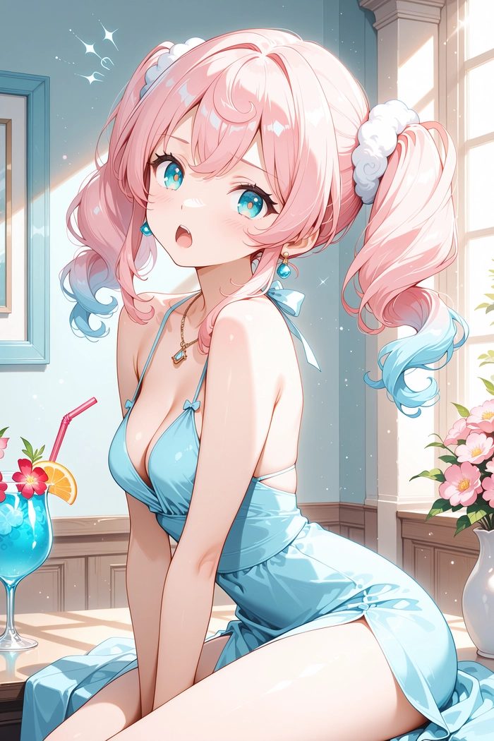 Nhân vật anime nữ tóc hồng đẹp cuốn hút