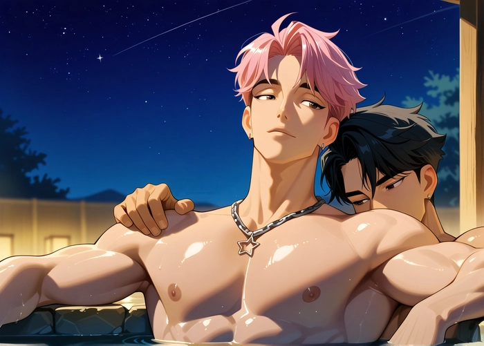 Nhân vật anime tóc hồng nam trong tạo hình đặc biệt