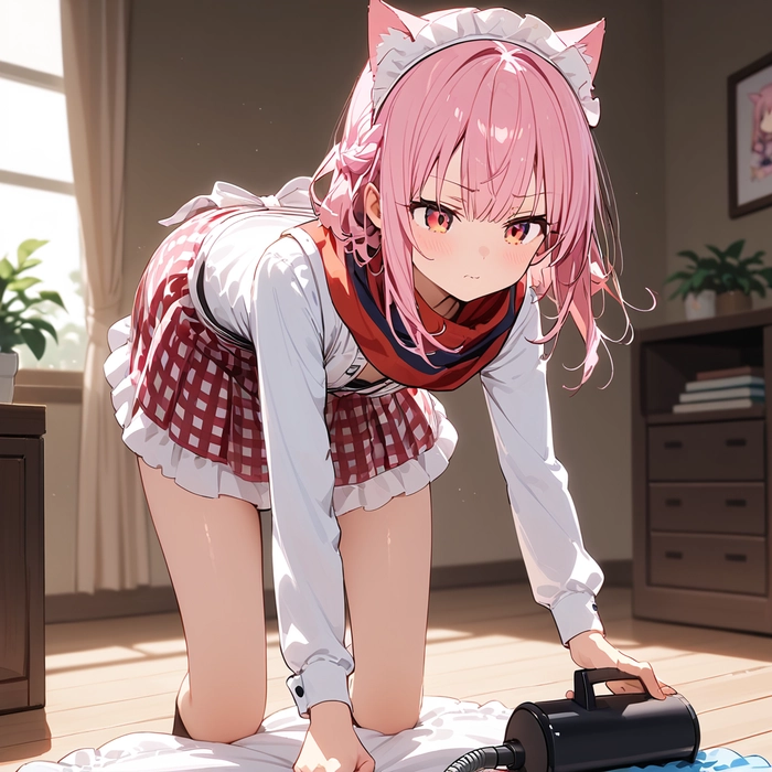 Nhân vật nữ anime tóc hồng đẹp thanh thoát