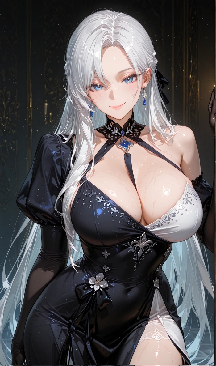 Nhân vật nữ anime tóc trắng tinh khôi