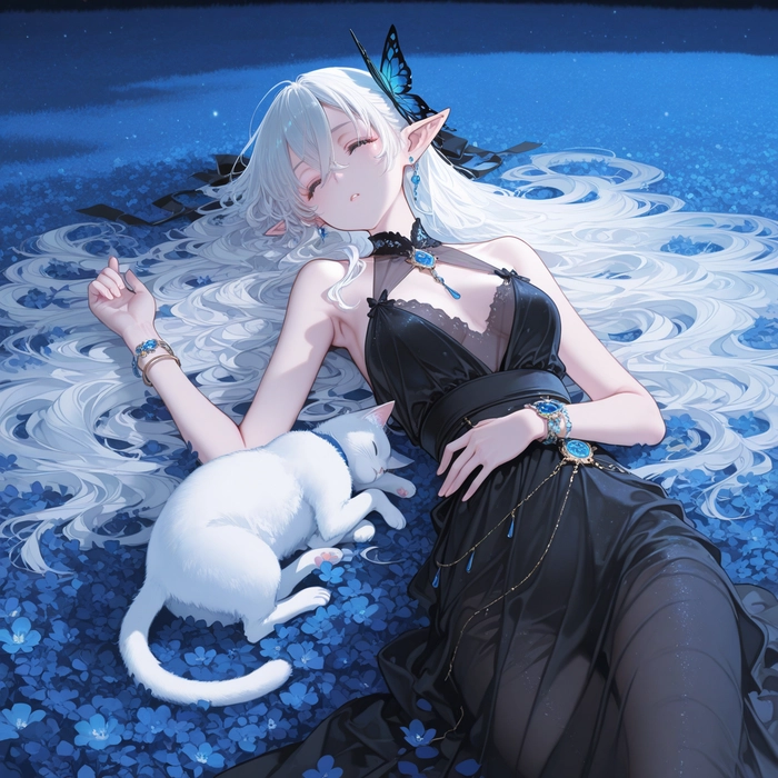 Nữ anime tóc trắng lạnh lùng và cuốn hút