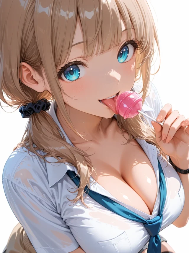 Hình anime gái lè lưỡi kute đáng yêu