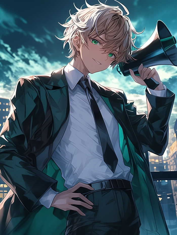 Ảnh Anime nam tóc nâu thư sinh