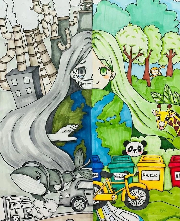 Ảnh anime bảo vệ môi trường dễ thương