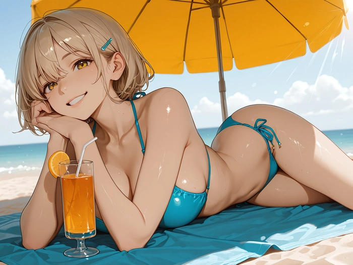 Ảnh anime bikini nữ tóc vàng