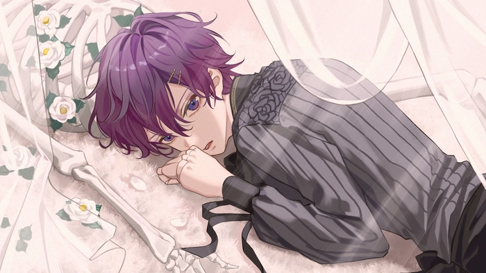 Ảnh anime boy tóc tím chất ngầu