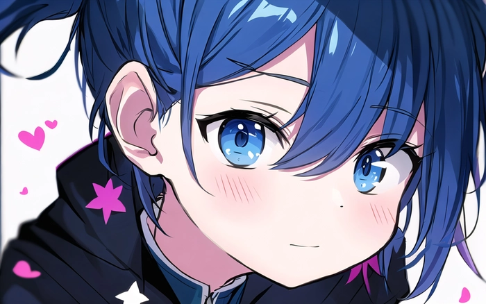 Ảnh anime boy tóc xanh dương dễ thương