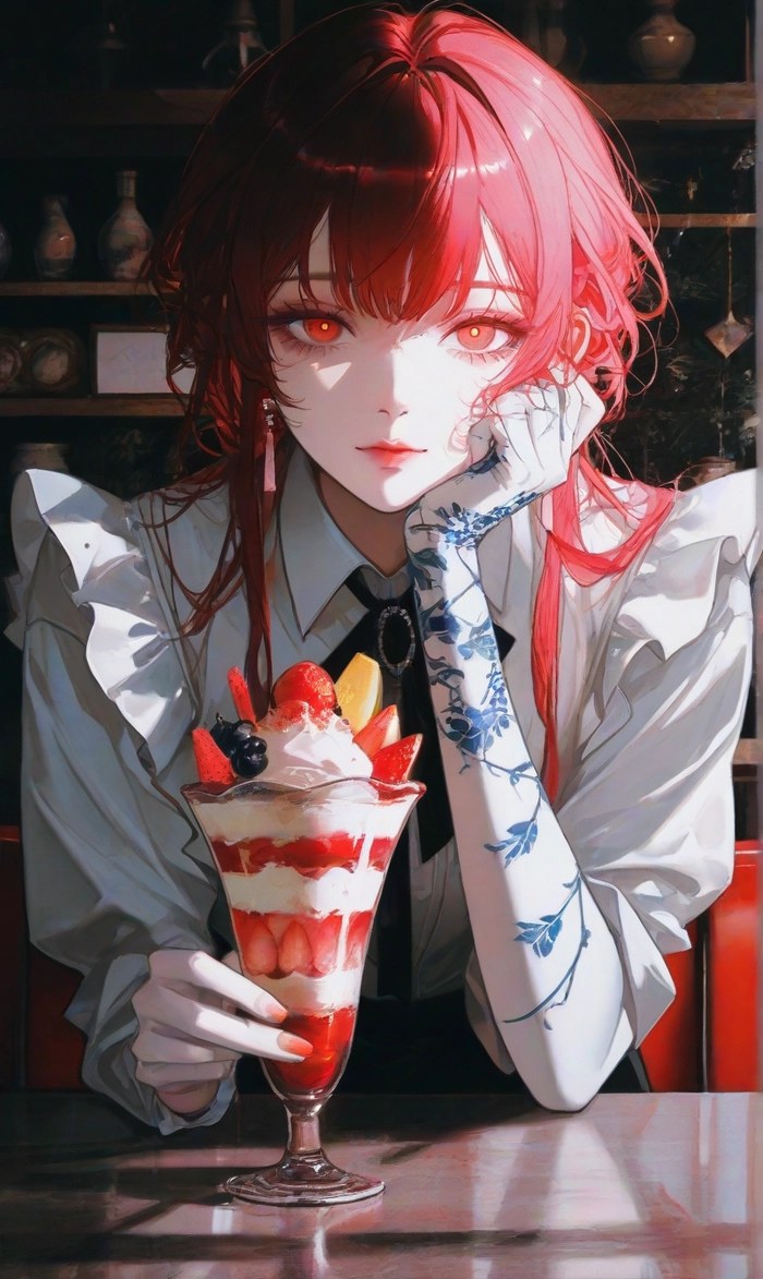 Ảnh anime girl tóc đỏ lạnh lùng cực chất