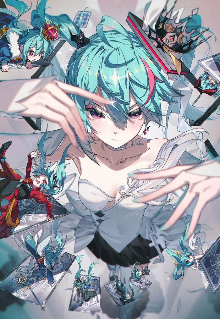 Ảnh anime girl tóc xanh dương xinh xắn