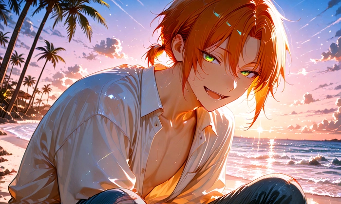 Ảnh anime nam tóc cam quyến rũ