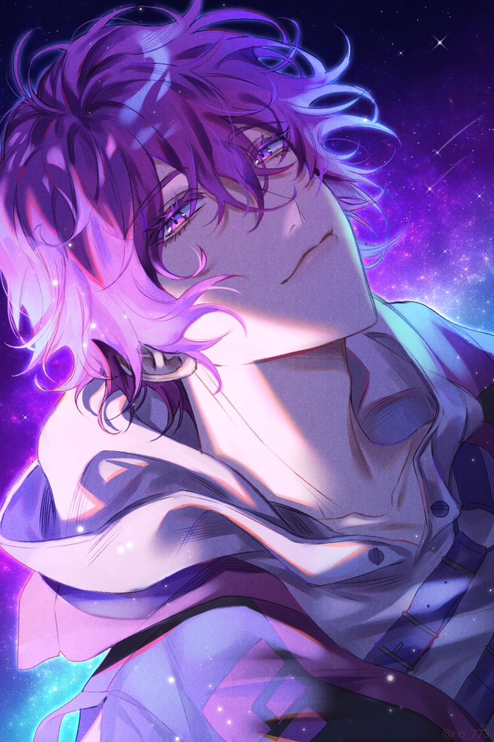 Ảnh anime nam tóc tím đẹp cuốn hút