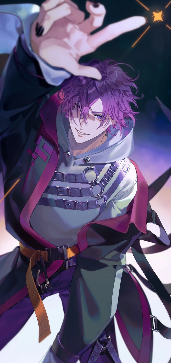Ảnh anime nam tóc tím ngầu lòi