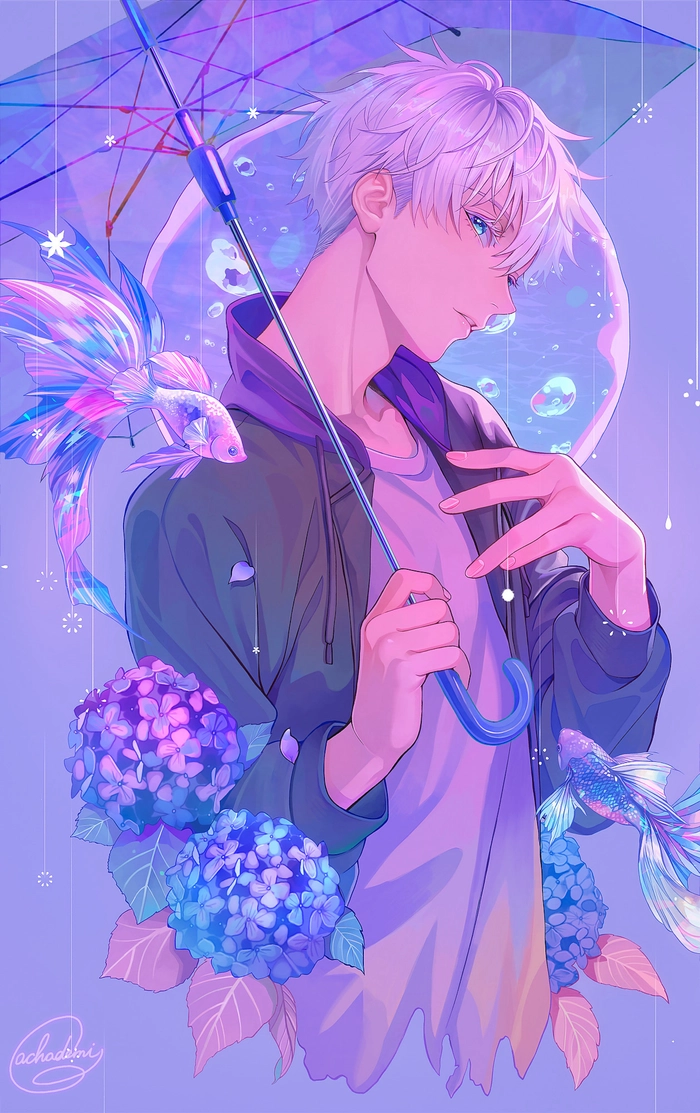 Ảnh anime nam tóc tím phong độ