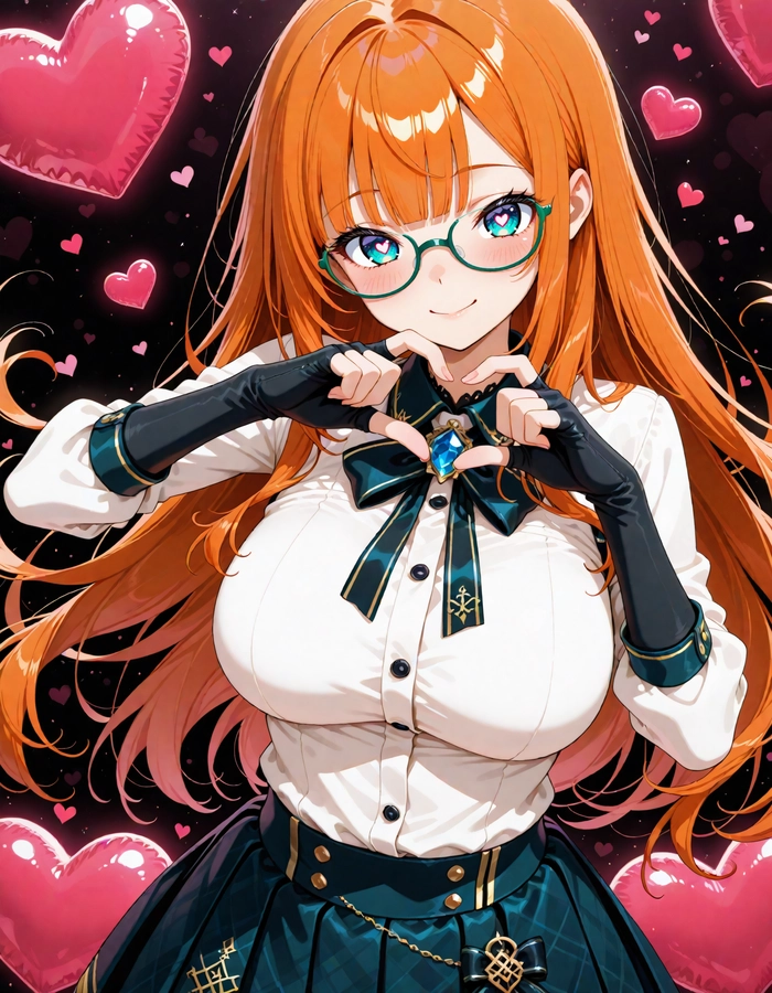 Ảnh anime nữ tóc cam rạng rỡ trong ánh sáng