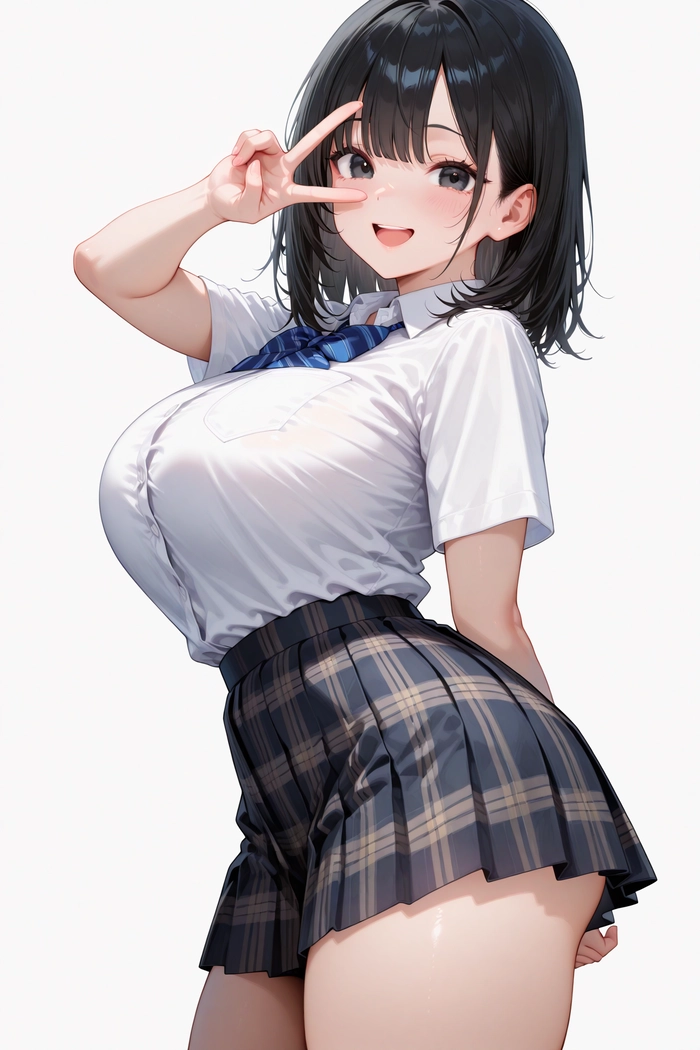 Ảnh anime nữ tóc đen cute trong sáng