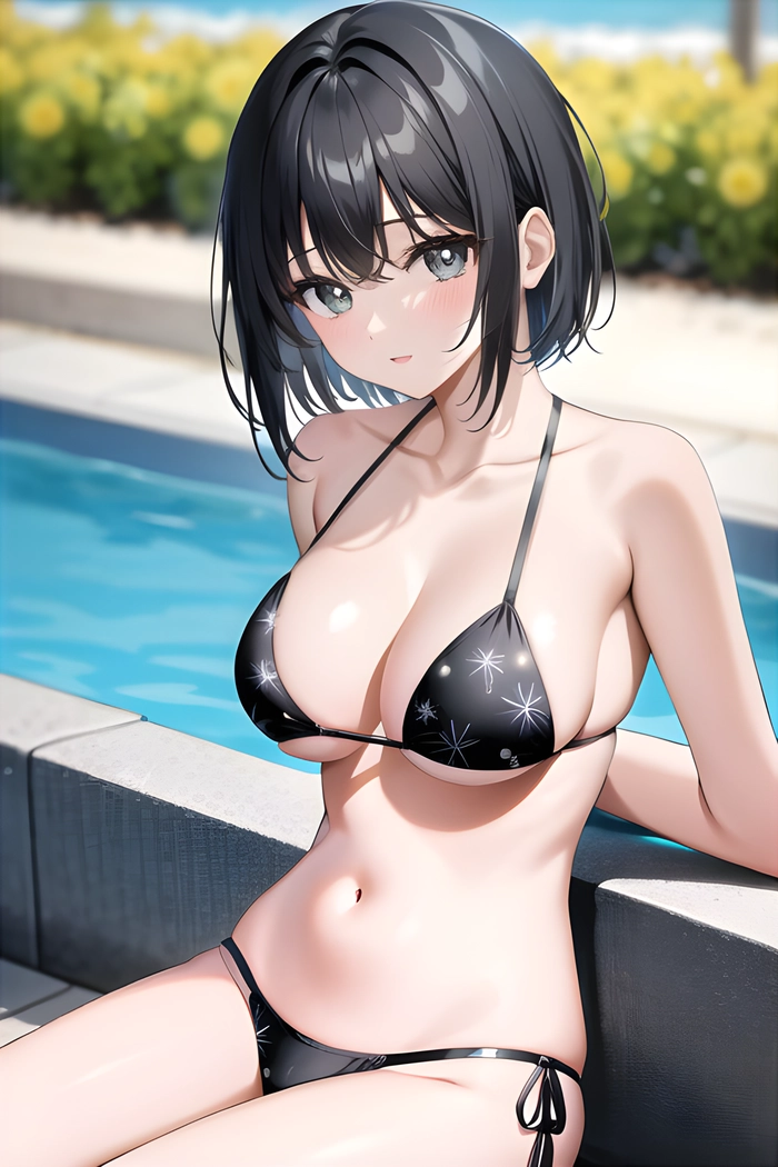 Ảnh anime nữ tóc đen dịu dàng đáng yêu