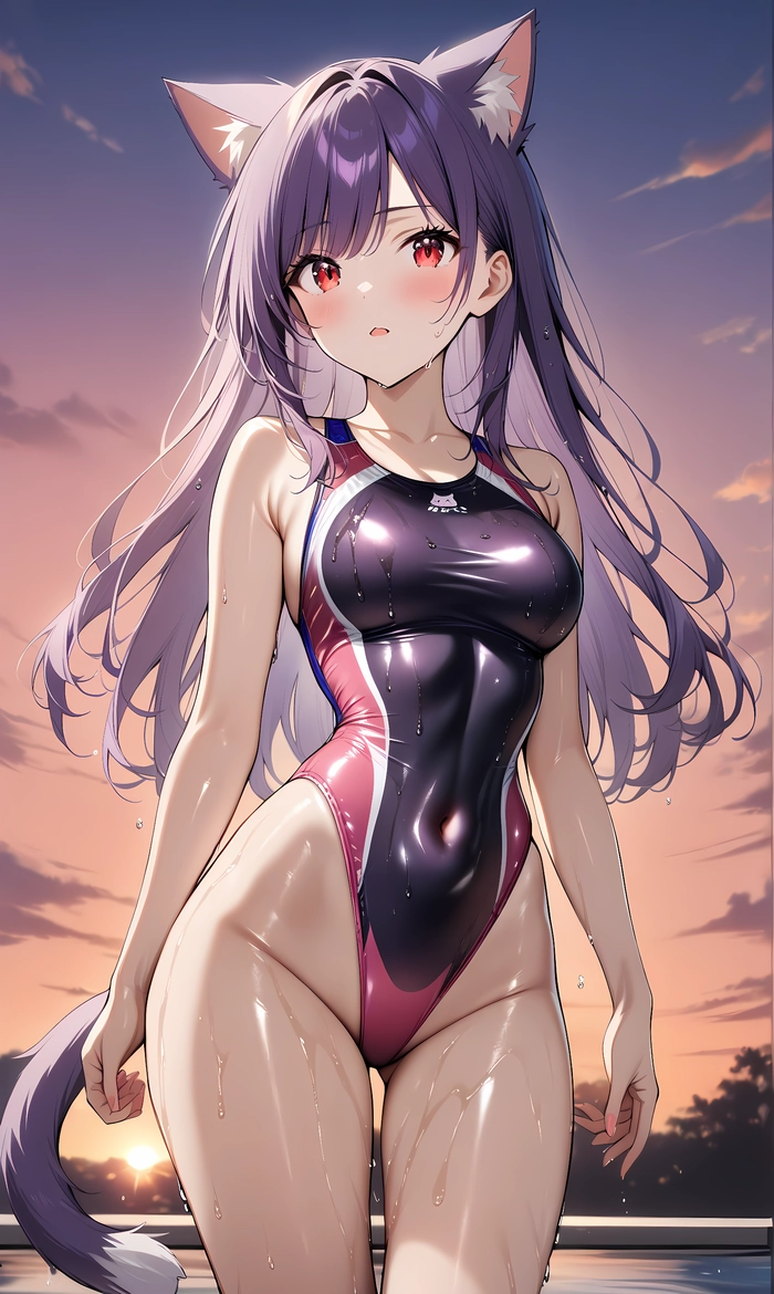 Ảnh anime nữ tóc tím cuốn hút người xem