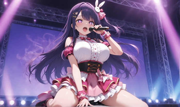 Ảnh anime nữ tóc tím lạnh lùng cá tính