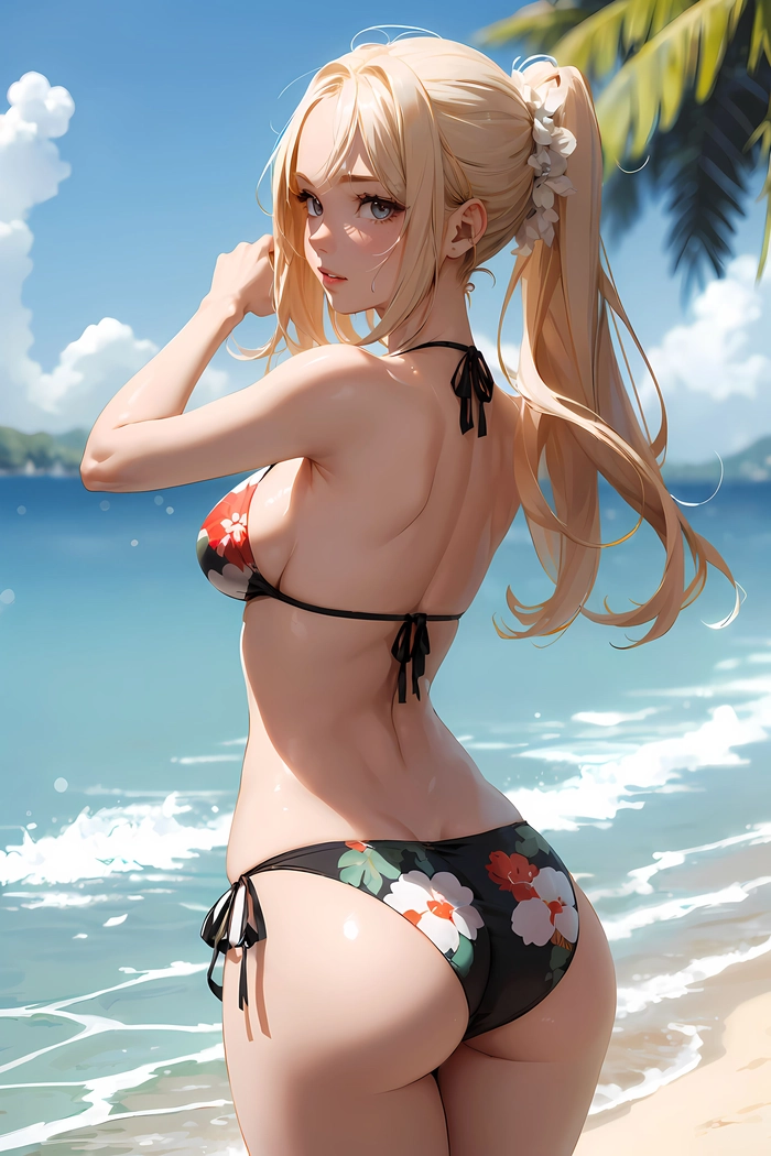 Ảnh anime nữ tóc vàng bikini