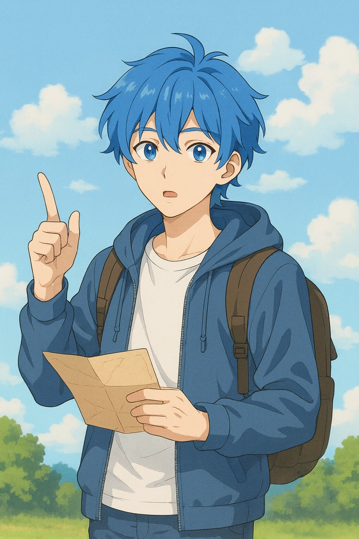 Ảnh anime tóc xanh dương nam quyến rũ