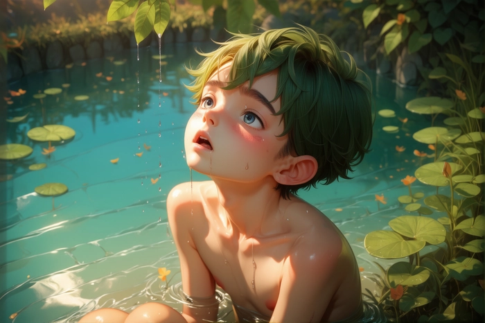 Ảnh anime tóc xanh lá dễ thương