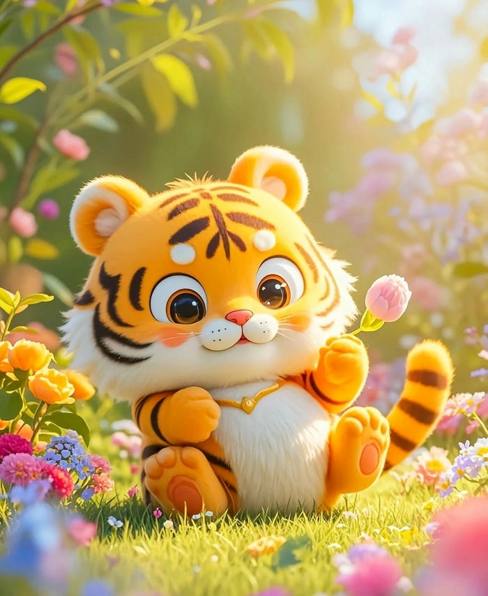 Ảnh con cọp cute đầy màu sắc đáng yêu