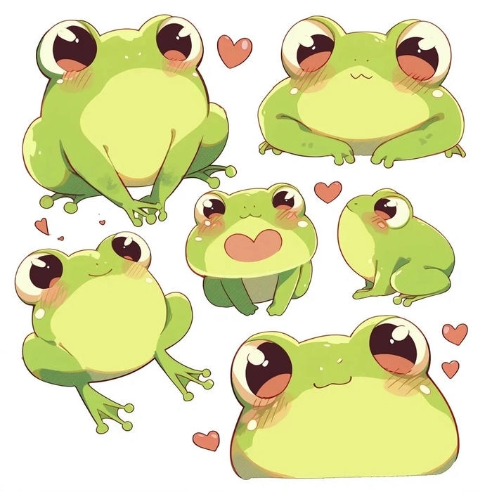 Ảnh con ếch cute mang phong cách chibi