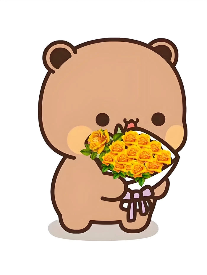 Ảnh cute tặng hoa cực xinh