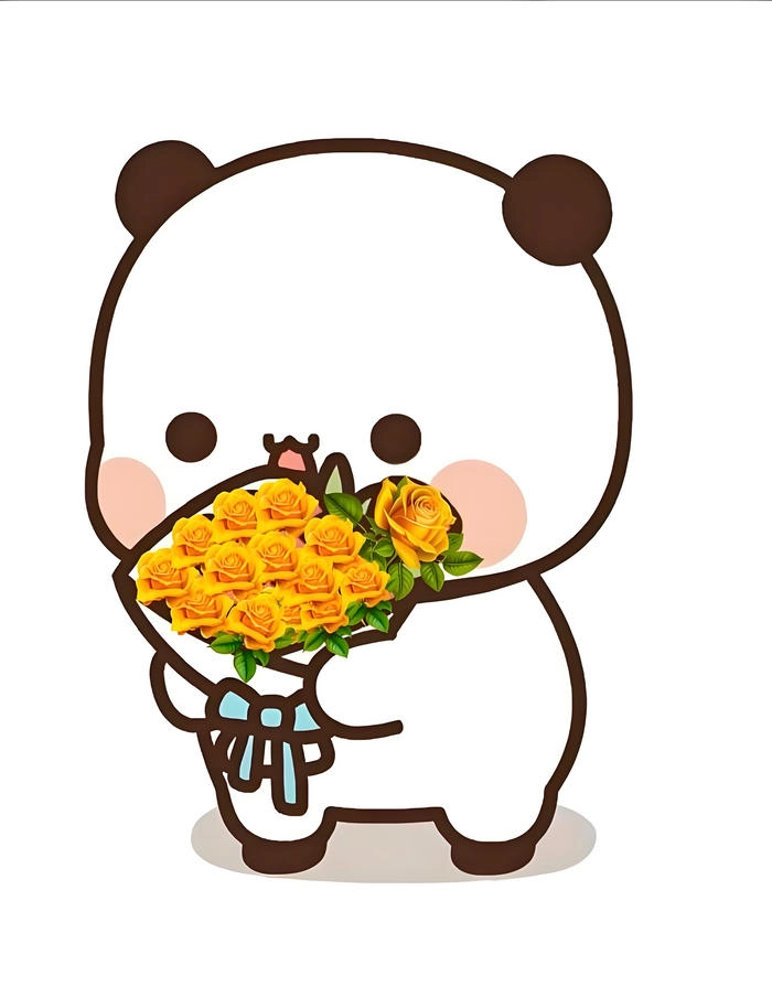 Ảnh cute tặng hoa ngọt ngào
