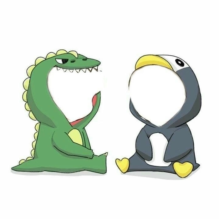 Ảnh ghép mặt con vật cute 2 người cực độc đáo
