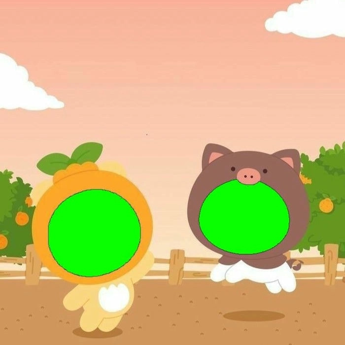 Ảnh ghép mặt cute 2 người phong cách hài hước