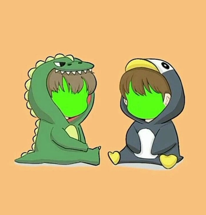 Ảnh ghép mặt cute 2 người siêu đáng yêu