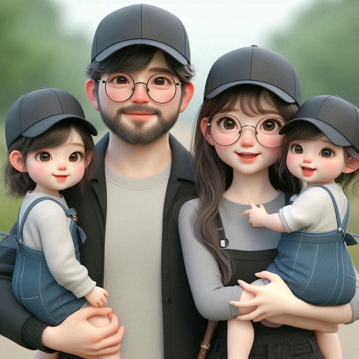 Ảnh gia đình 6 người anime