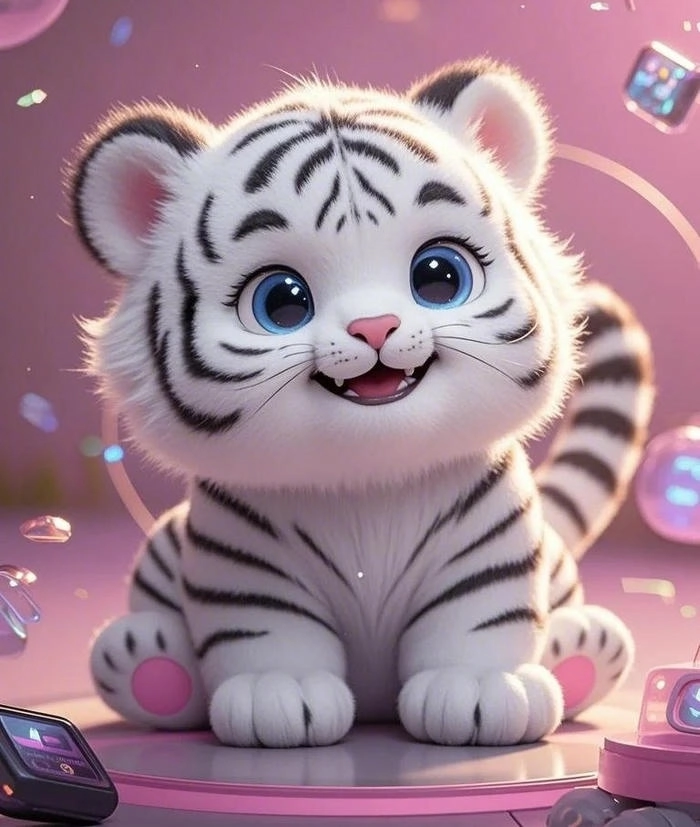 Ảnh hổ cute chibi đáng yêu tinh nghịch