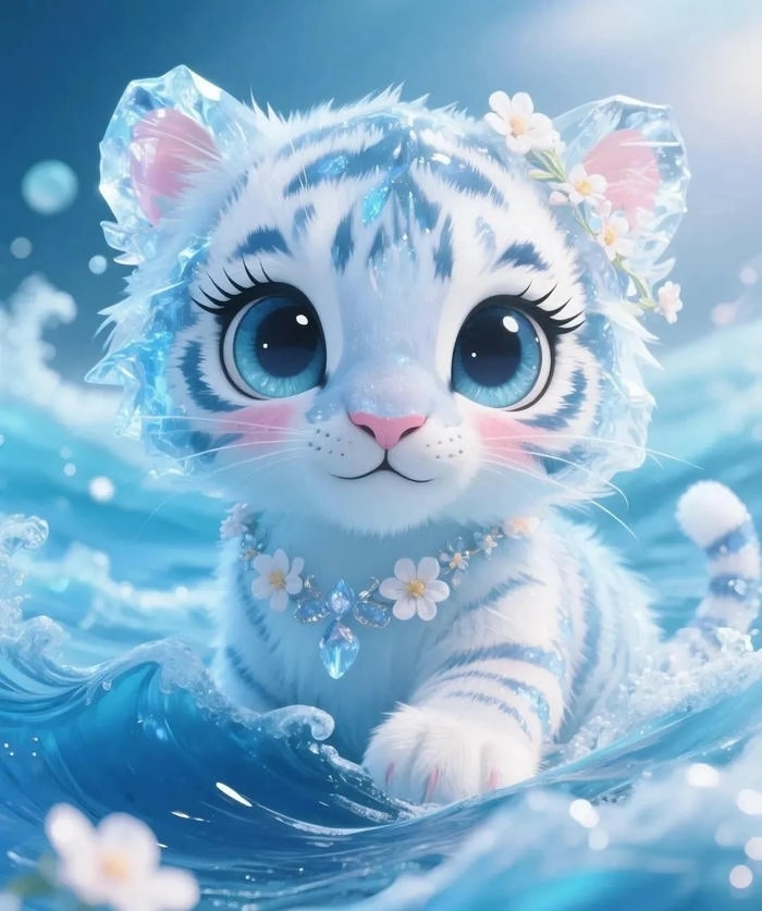 Ảnh hổ cute chibi lung linh dễ thương